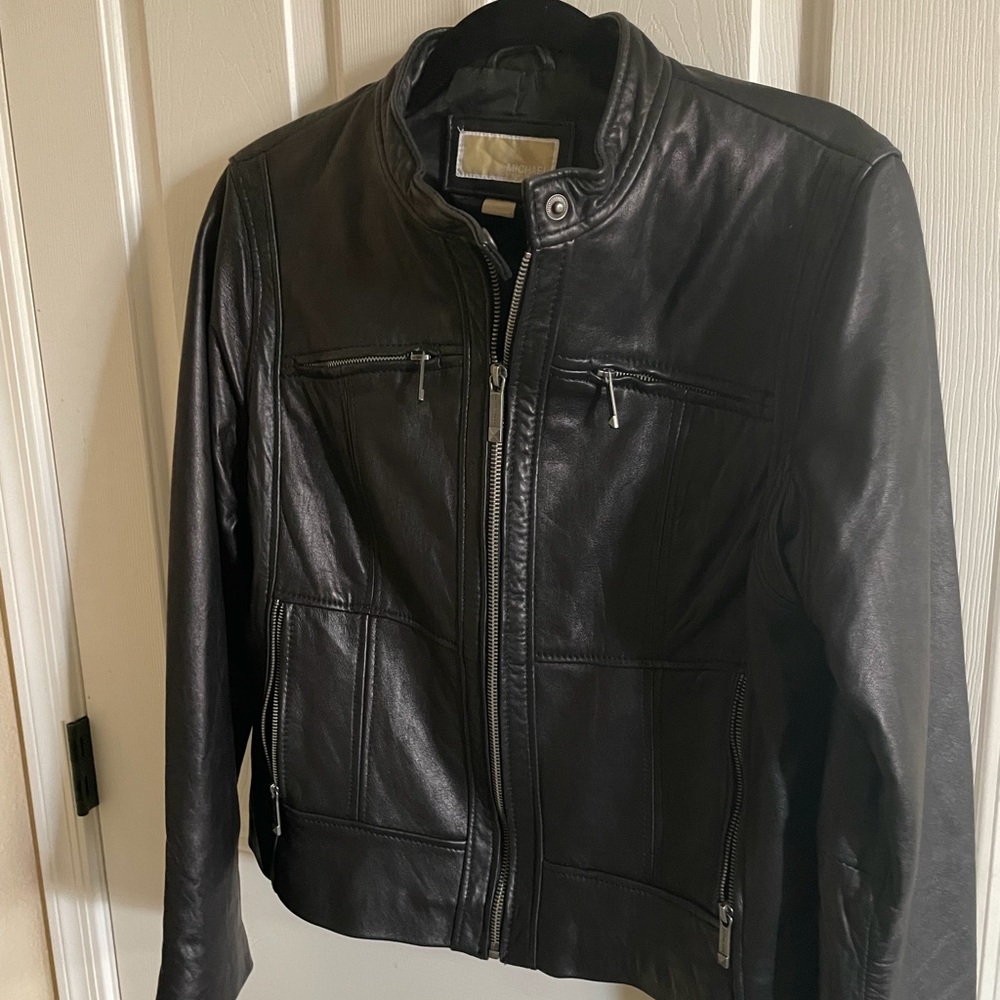 Michael Kors black leather jacket